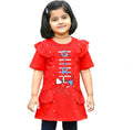 Girls Red Ruffle Top with Navy Blue Leggings – 2-Piece Outfit